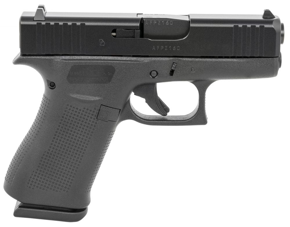 Glock G43X Subcompact 9mm Luger 3.41 10+1 Overall Black Finish with nDLC Steel with Front Serrations Slide, Rough Textur
