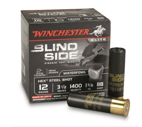 Winchester Ammo Blind Side 2 12 GA 3.50 1 5/8 oz BB Round 25 Bx/ 10 Cs