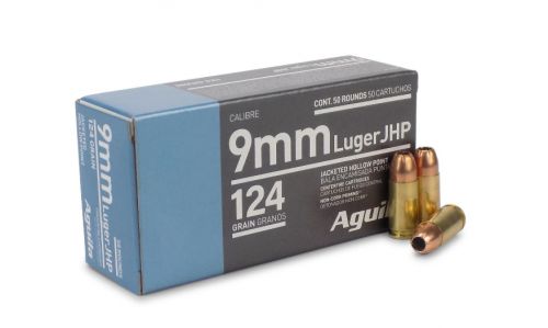 Aguila Ammo 9MM JHP 124 GR 50RD BOX