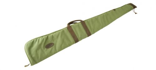 Boyt Harness GCSGUS52 Canvas Shotgun Case 52 Green Waxed Canvas with Tanned Leather Accents, Quilted Flannel Lining