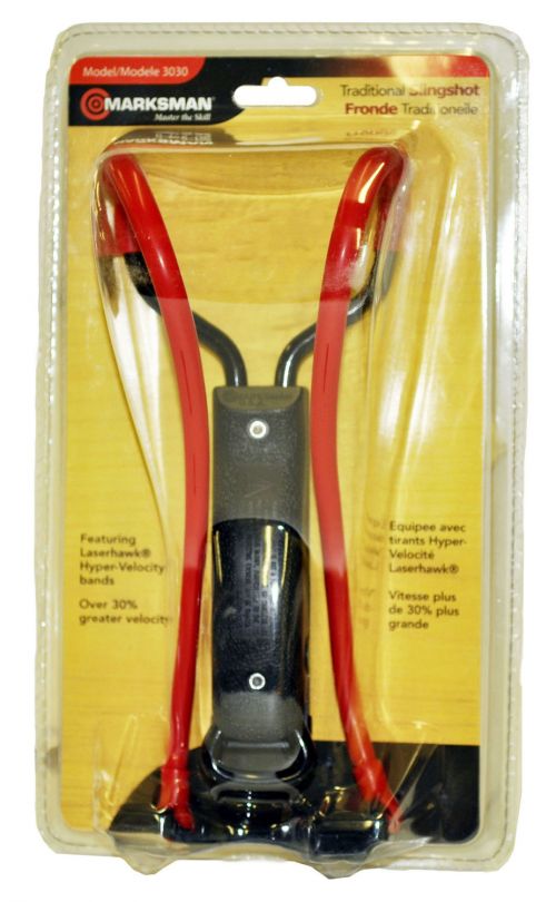 Marksman 30-30 Winchester Laserhawk Talon Grip Slingshot Black/Red