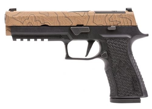 Sig Sauer P320 XTEN Endure 10mm Black Frame FDE Cerakote Finish Slide w/Topographic Laser Etched Pattern Optic Ready