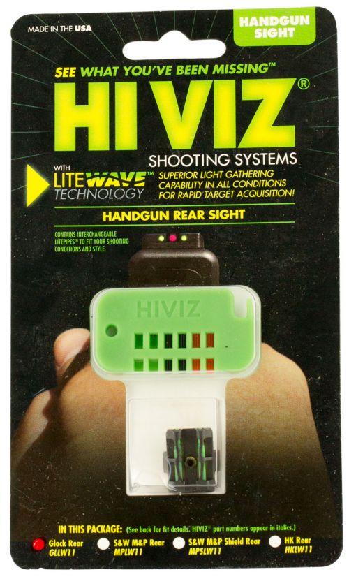 Hi-Viz LiteWave For Glock 42/43/43X/48 Rear Red/Green/Black Fiber Optic Handgun Sight