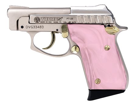 Taurus PT25 .25 ACP  2 Nickel/Gold, Pink Pearl grips **SPECIAL