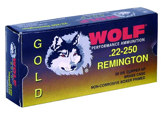 Wolf 22-250 Remington 55 Grain Jacketed Soft Point