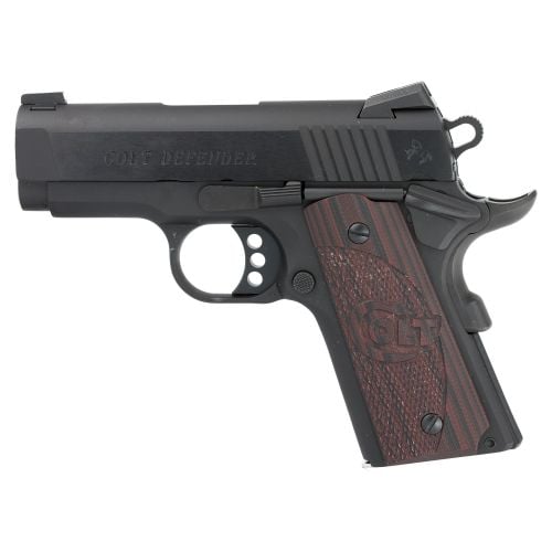 Colt Defender .45 ACP BLK/WD 3 7+1 Matte Black Cerakote