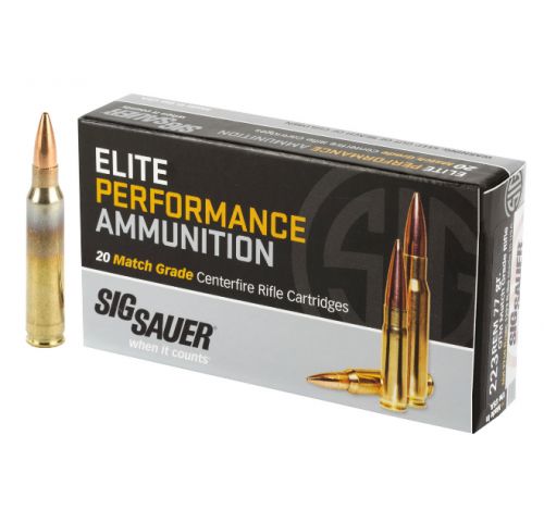 Sig Sauer Elite Match Grade Open Tip Match Hollow Point 223 Remington Ammo 20 Round Box