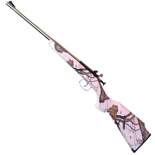 Crickett Crickett 22 LR 1rd 16.13 Stainless Steel Mossy Oak Pink Blaze Synthetic Stock Right Hand (Youth)