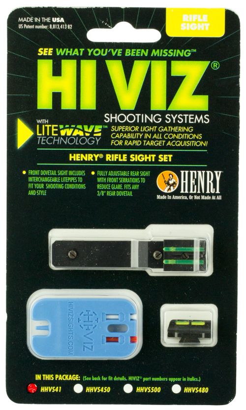 Hi-Viz LiteWave Interchangeable Henry Big Boy Set Red/Green/White/Black Fiber Optic Rifle Sight