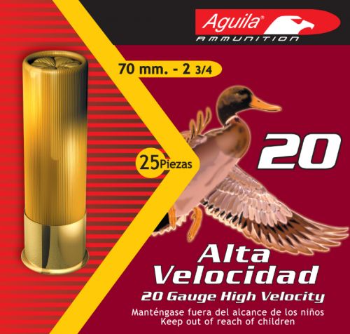 Aguila 1CHB2002 Field High Velocity 20 Gauge 2.75 1 oz 2 Shot 25 Bx/ 10