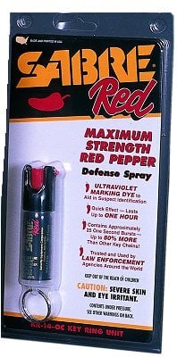 Security Equipment Sabre Red Pepper Spray w/Keyring .54 Ounc