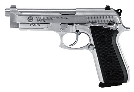 Taurus PT92 9mm 5 Stainless, Rubber grips
