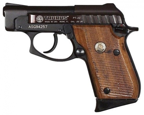 Taurus PT22 .22 LR 2 Blue, Wood grips