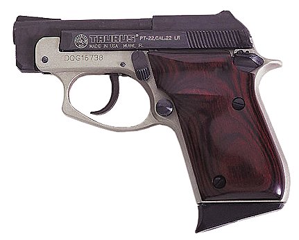 Taurus PT22 .22 LR 2 Blue/Nickel, Wood grips