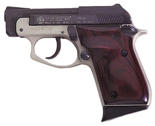 Taurus 9 + 1 Round 25 ACP w/2 3/4 Barrel/Black/Nickel Finis