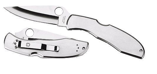 Spyderco Clip Point Blade Folding Knife w/Serrated Edge