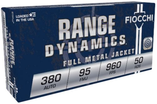 Fiocchi Pistol Shooting Dynamics Full Metal Jacket 380 ACP Ammo 95gr  50 Round Box