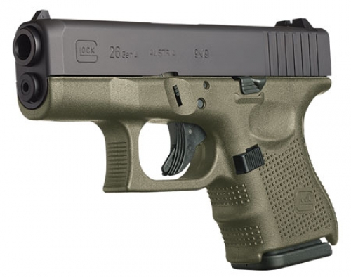 Glock G26 Double 9mm 3.5 10+1 OD Green Grip Black