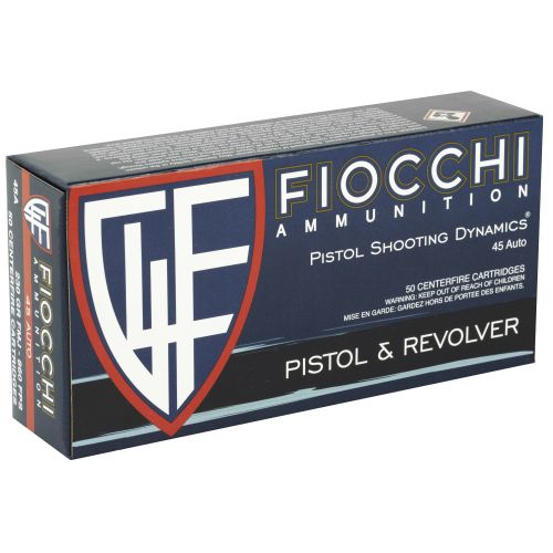 Fiocchi Range Dynamics 45ACP 230gr Full Metal Jacket 50 Per Box/10 Case