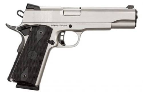 Rock Island Armory Rock Standard FS Single .45 ACP 5 8+1 Black Rubber Grip Nicke