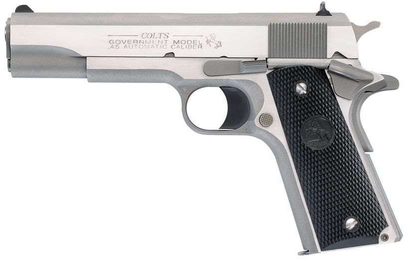 Colt Mfg 1911 45 Automatic Colt Pistol (ACP) Single 5 7+1 Black Polymer Grip Stainless Steel Slide