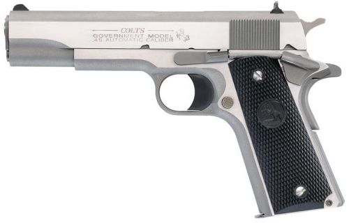 Colt Mfg 1911  45 Automatic Colt Pistol (ACP) Single 5 7+1 Black Polymer Grip Stainless Steel Slide