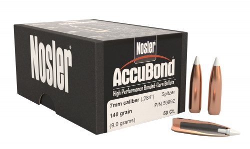 Nosler AccuBond 7MM Cal 140 Grain Spitzer 50/Box