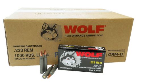 Wolf .223 Remington  55 Grain FMJ (1000 Round Case)