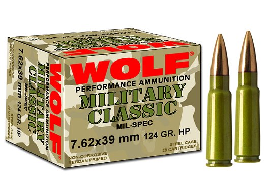 Wolf 9MM X 19MM Military 115 Grain Full Metal Jacket - CASE