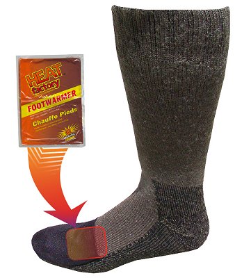 Heat Factory Wool Sport Sock w/Pocket On Toes For Heat Warmer