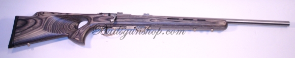 Savage Mark II BTVSS .22 LR Bolt-Action Rifle Stainless, Gray Laminate Thumbhole Stock