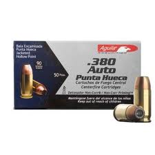 Aguila 380 Auto 90gr. JHP, 50RDS