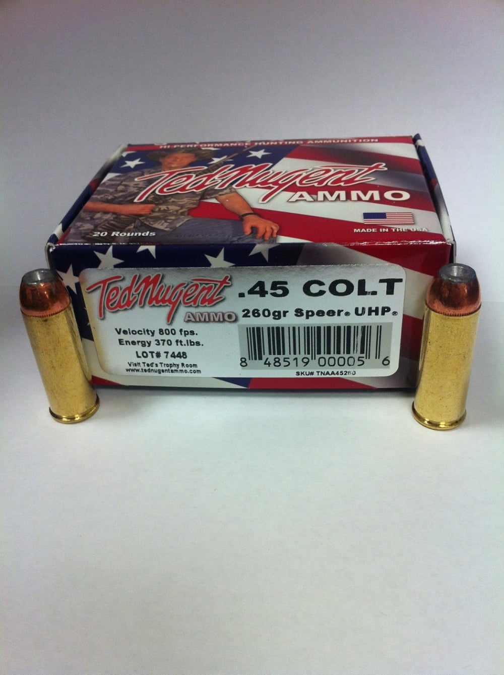 Ted Nugent 45 Long Colt 260gr. Speer UHP, 20