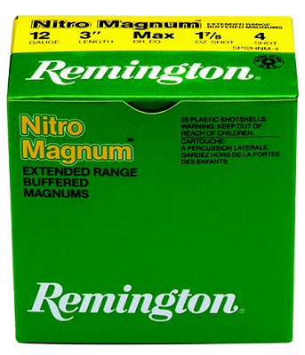 Remington Nitro Heavy Magnum 20 Ga. 3 1 1/4 oz, #4 Lead Sho