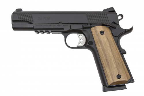 Tisas 1911-A2 Rail 45 ACP 5 ENHANCED Walnut Grips