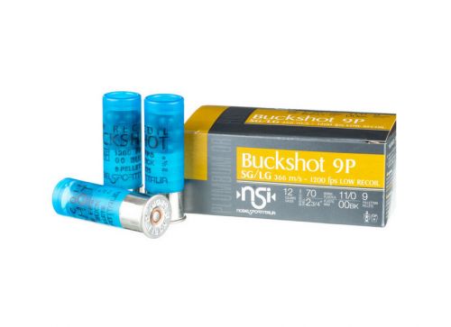 Nobel Sport Italia Low Recoil Buckshot 12 Gauge Ammo 10 Round Box