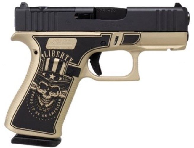 Glock 43X MOS 9mm Crow Gold Cerakote Freedom-Liberty Edition 10+1