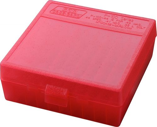 MTM P-100 Flip-Top Pistol Ammo Box 1.85 OAL Red Poly