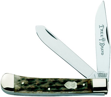 Boker Folding Knife w/Clip/Spey Blade & Bone Handle