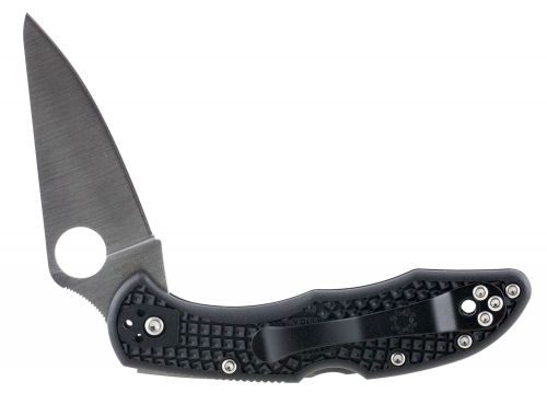 Spyderco Delica Folder 2.875 VG-10 Flat Ground Plain Edge Fiberglass Reinforced Nylon Black