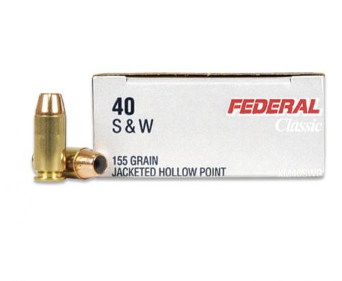 Federal 40 Smith & Wesson 155 Grain Jacketed Hollow Point