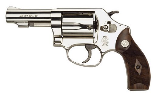 Smith & Wesson Model 36 Nickel 3 38 Special Revolver