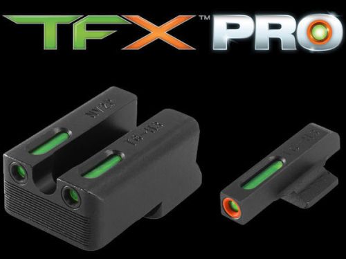 TruGlo TFX Pro for 1911 with Novak 260 Front, 500 Rear Green/Orange Fiber Optic Handgun Sight