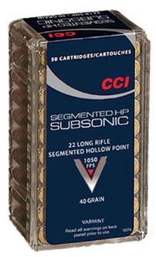 CCI .22 LR  40 Grain Segmented Hollow Point Subsonic 50rd