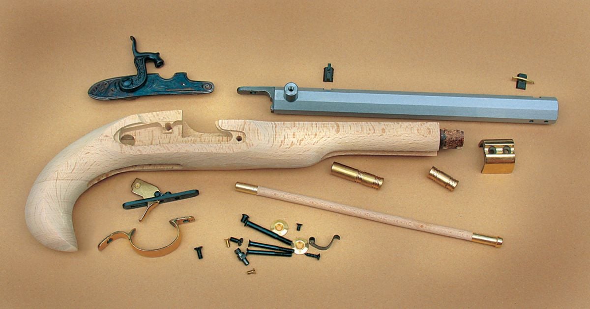 Traditions 50 Cal Kentucky Pistol Kit/10 Blued Octagonal Ba