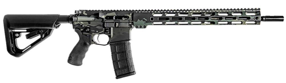 BCI Defense SQS 15 Professional Series AR-15 Semi Auto Rifle 300 AAC 16 Barrel 30 Rounds Collapsible Stock Black/Multicam