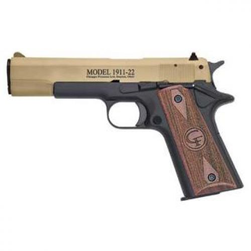 Chiappa Firearms 1911 22 Tan SA .22 LR  5 10+1 Wood Grip Black