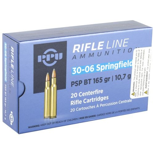 PPU Standard Rifle 30-06 Springfield 165 gr Pointed Soft Point (PSP) 20 Bx/ 10 Cs