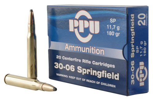 PRVI  PPU  Rifle 30-06 Springfield Ammo  180gr Soft Point  20rd box