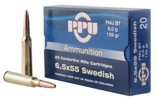 PPU Metric Rifle 6.5x55 Swedish 139 gr Full Metal Jacket (FMJ) 20 Bx/ 10 Cs
